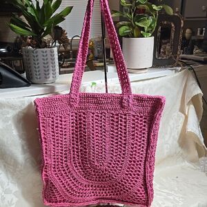 Universal Thread Pink Crochet Tote Bag